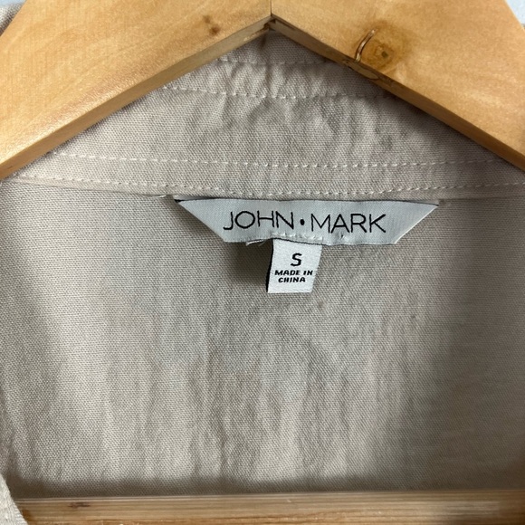 John Mark Women’s Tunic Blouse Beige Boho Pom Pom Trim Top Blouse Embellished S - Picture 2 of 8